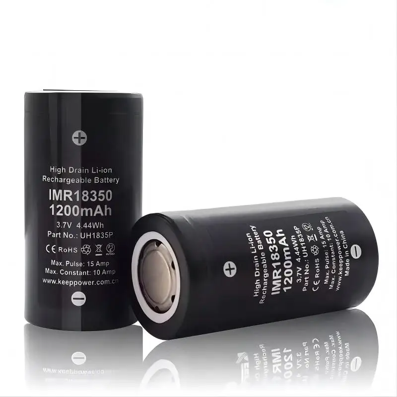 2pcs/lot Genuine 10A Discharge for Keeppower IMR18350 3.7V 1200mAh UH1835P Li-ion Rechargeable Battery Batteries 18350 Genuine