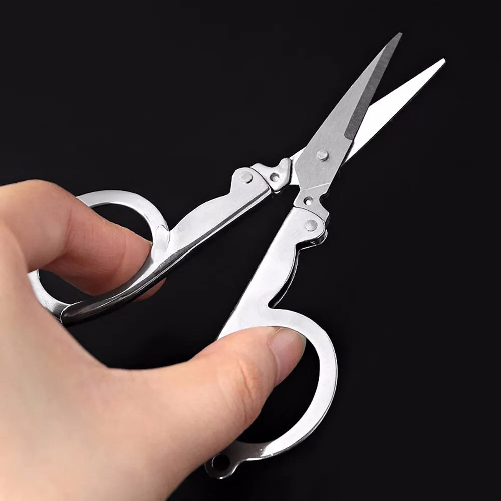 Folding Pocket Scissors Multifunctional Stainless Steel Folding Small Scissors Household Mini Thread Cutting Nail Tools Stainles