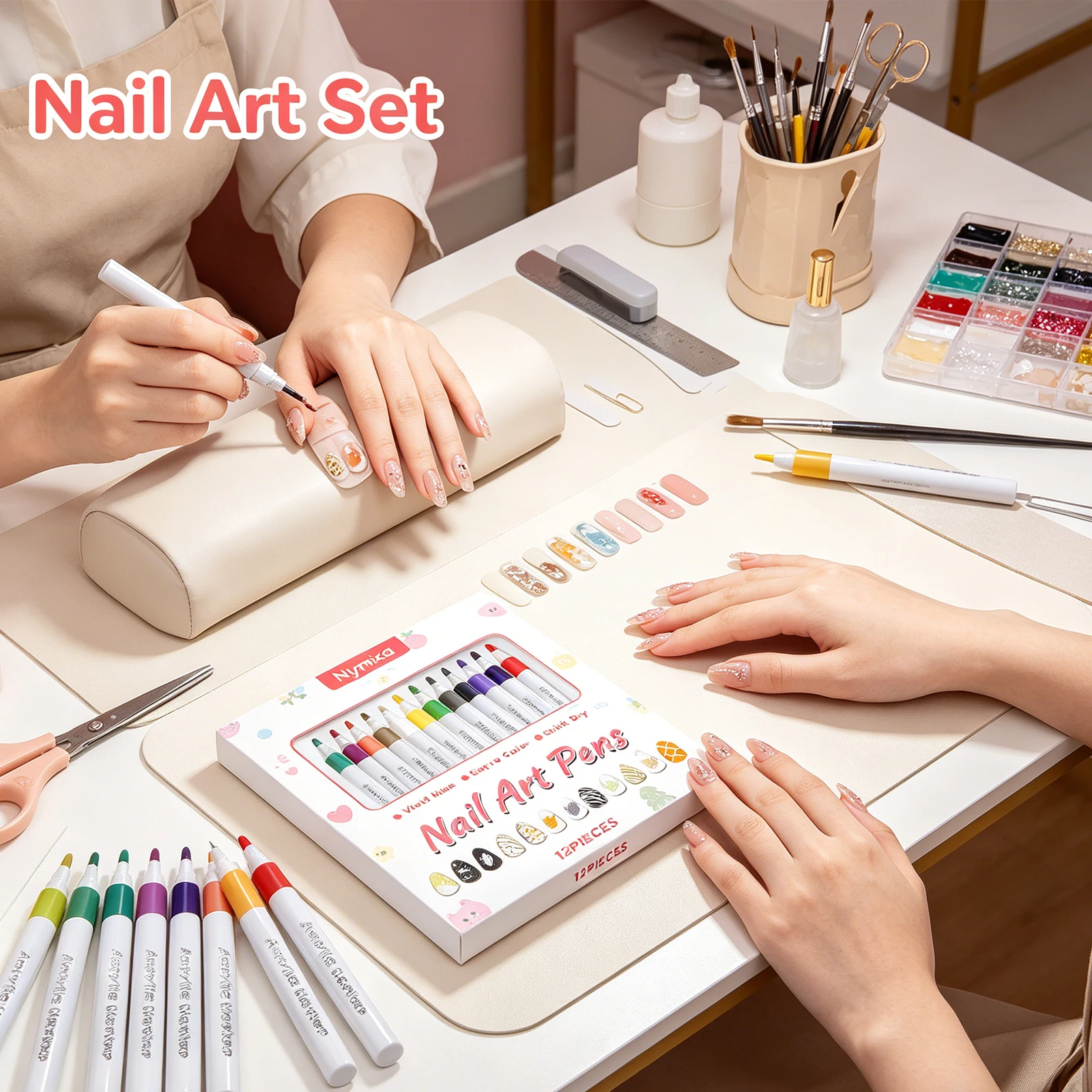 Multi Color Nail Art Pen Set DIY Manicure Tools Waterproof Ink Easy for Beginners Natural Acrylic Nails Professional Painting