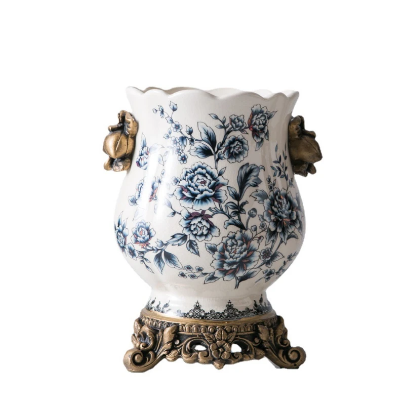 Antique Handicraft Ceramic Vase Ancient Chinese Style Vase Wedding Gifts Home Furnishing Decoration Elegant Craft