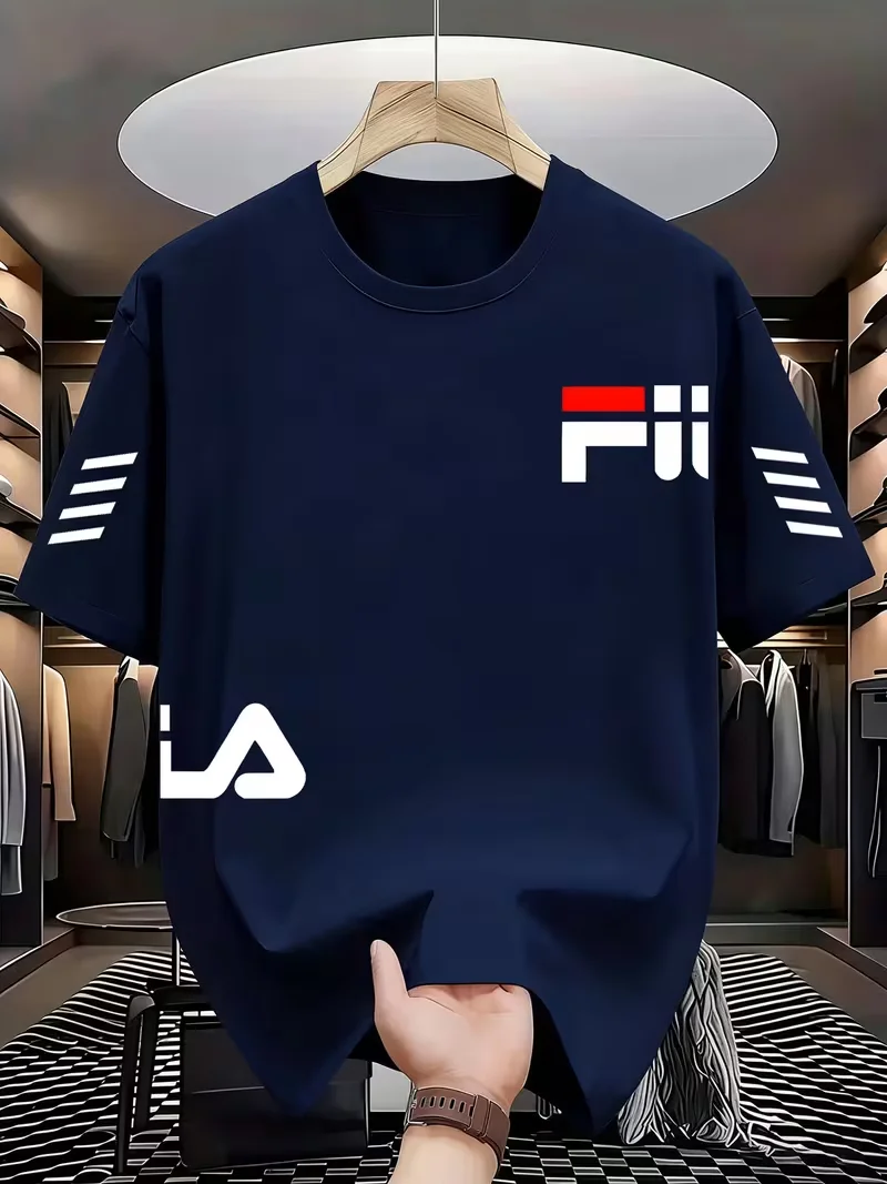 Men's Mesh Fashion Round Neck Fashion Street Style Pattern T-shirt - Pattern Printed Casual Fashion Comfortable Fabric