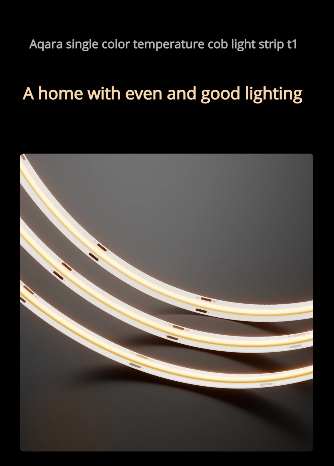

Aqara COB Light Strip T1 Single Color Temperature 10m LED Ambient Light For Living Room Ceiling Cabinet Wine Cabinet Line Light