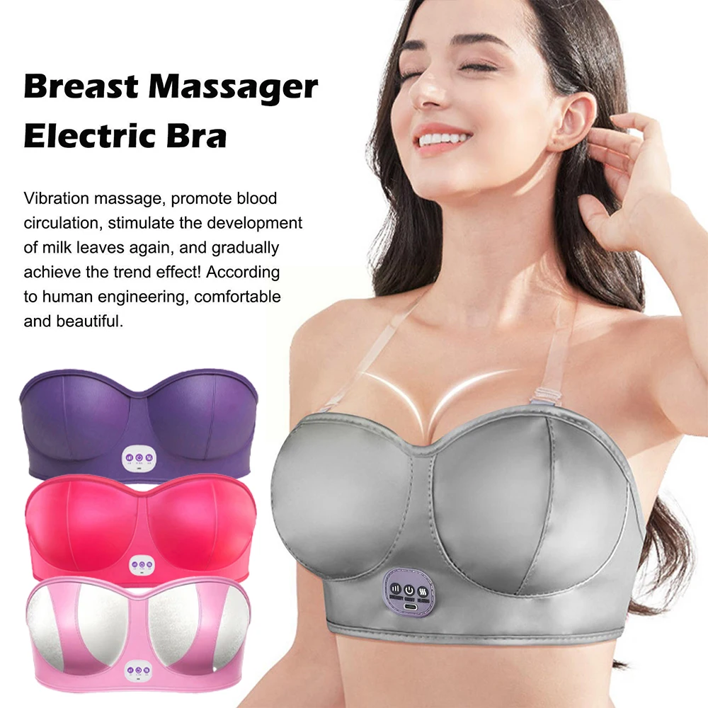 Electric Vibration Breast Massage Bra Infrared Heating Chest Massager Enlargement Stimulator Anti-Chest Sagging Health Care