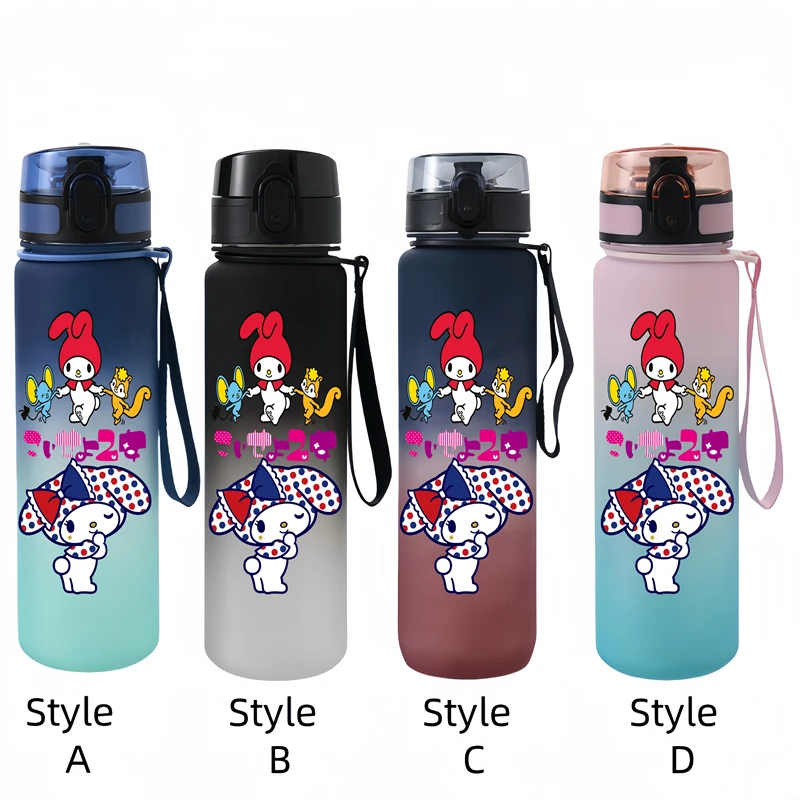 Sanrio 650ml Cartoon Characters Portable Water Cup Large Capacity Outdoor Sports Plastic Leak-proof Water Bottle Children\'s