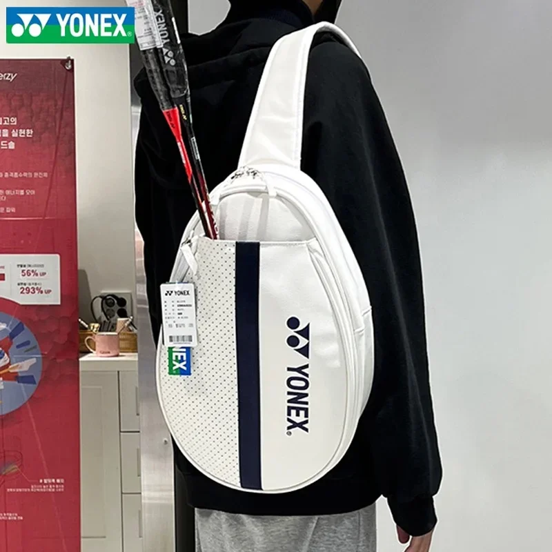 Yonex-テニスとバドミントンのラケットバッグ,3ピース,非対称の裸の肩,コンパクト,軽量,ポータブル,白の胸,バッグ,新しい2023