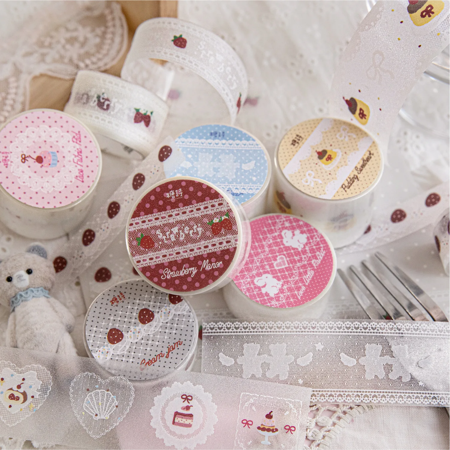 fita-pet-artesanal-serie-renda-vintage-com-tema-morango-e-paisagem-material-criativo-para-diario-diy-e-papelaria-para-colagem