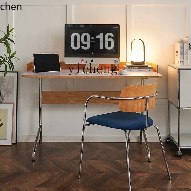ZML Medieval Solid Wood Desk Household Small Apartment Simple Computer Desk Study Writing Desk