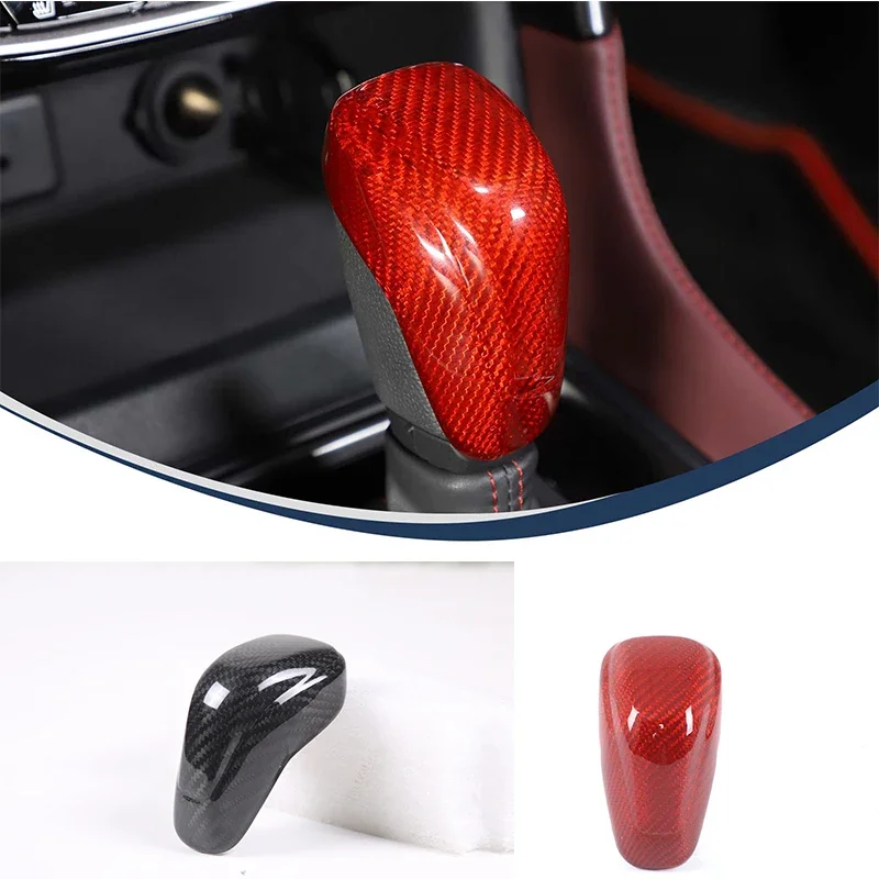 

Для Subaru WRX2022 + стильная крышка головки шестерни, ручка переключения передач, декоративная наклейка на крышку, настоящее углеродное волокно (автомат)