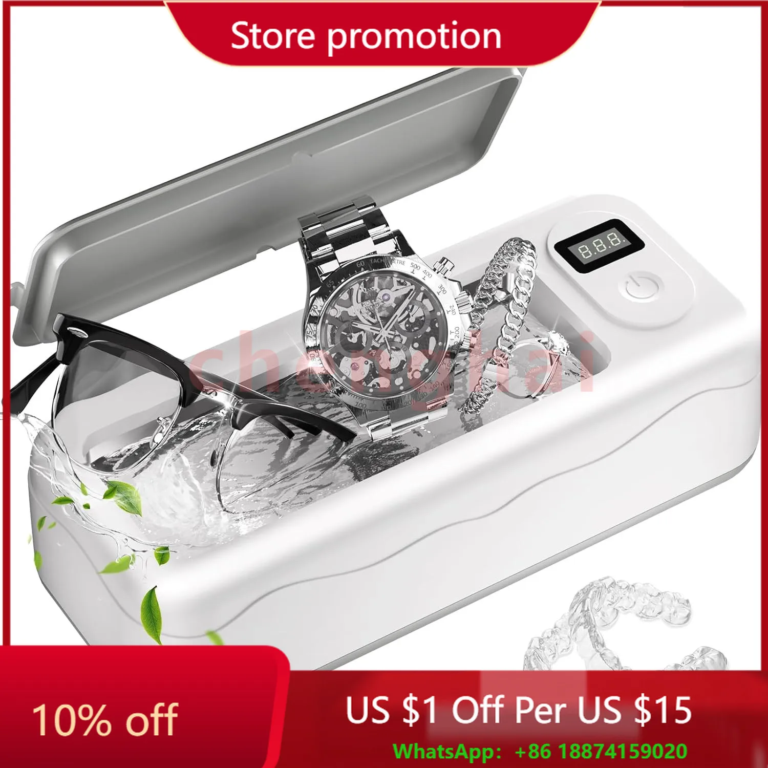 

Портативный ультразвуковой очиститель ювелирных изделий, ультразвуковая машина для чистки приспособлений 45 кГц-