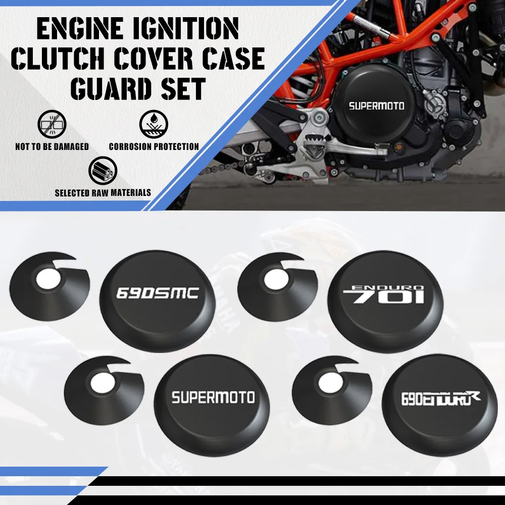 

Motorcycle CNC Engine Guard Clutch Cover Ignition Cover set For K-TM 690 SMC/Duke/Enduro Supermoto R FOR Husqvarna 701 Supermoto