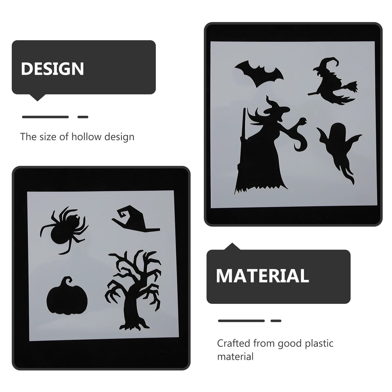 

10pcs Delicate Spray Halloween Drawing Reusable Printing Stencils Hollowed Design Wall Accessories School Project Craft Tools
