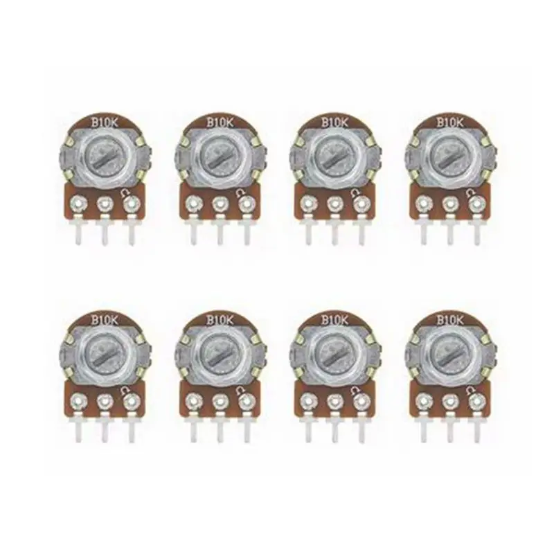 10 個 WH148 B1K B2K B5K B10K B20K B50K B100K B250K B500K B1M 3Pin リニアポテンショメータ 15 ミリメートルシャフトナットとワッシャー