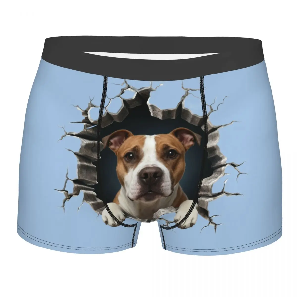 

Неразрывное нижнее белье стаффордширского бультерьера, мужские эластичные трусы-боксеры для любителей собак, шорты, мягкие трусы