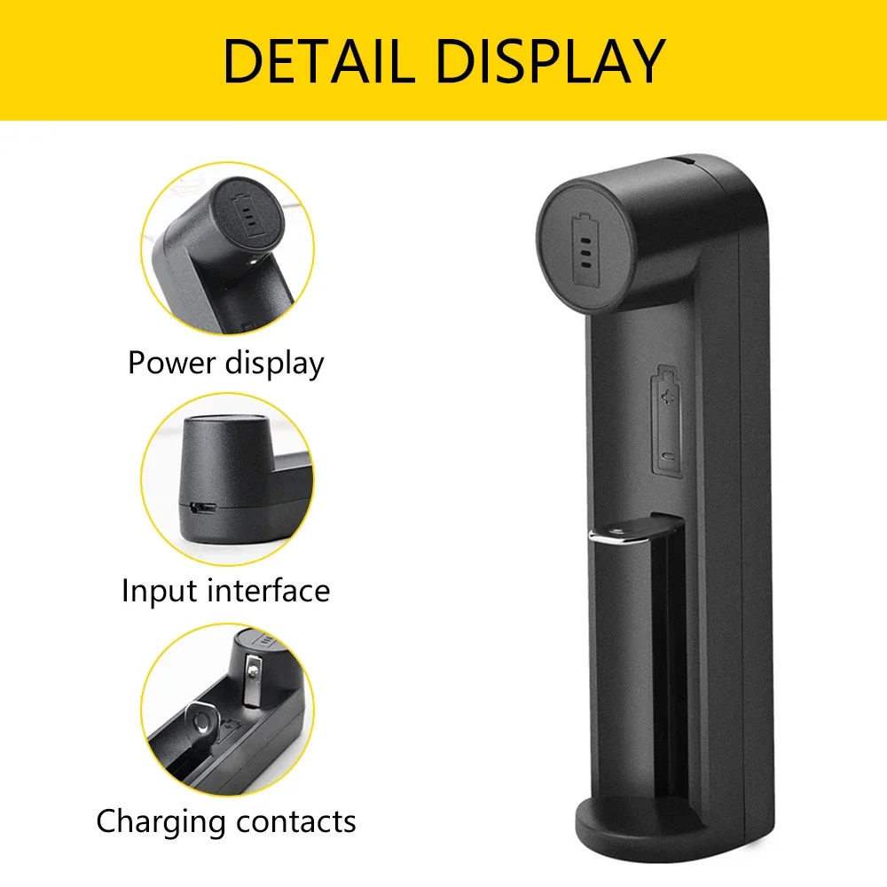 Deligreen شحن مجاني شاحن بطارية ليثيوم وهج مصباح يدوي شاحن ذكي لبطاريات 18650,1450,1044,16340 قابس USB