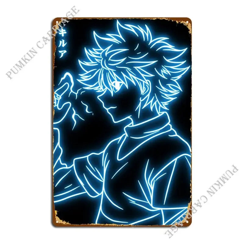 Killua Neon Metal Plaque Poster Cinema Party Plates Party Club Cinema Tin Sign Poster