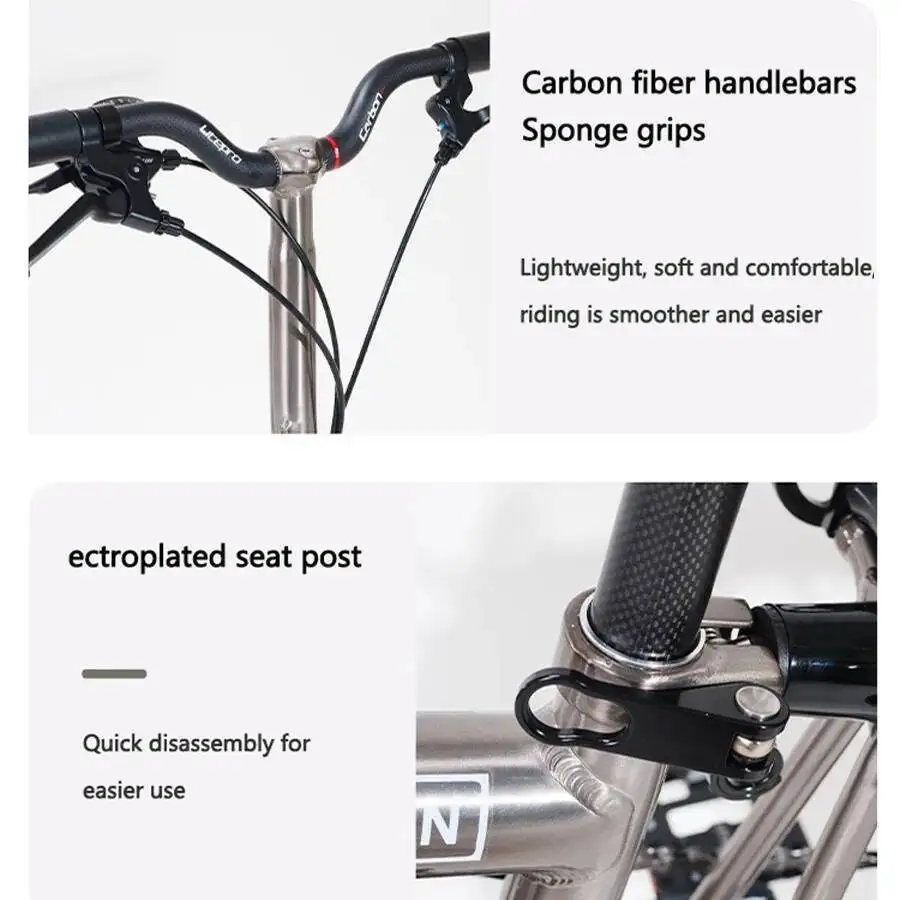 كرانستون S20 إطار من سبائك الألومنيوم بندقية رمادي Y/S المقود 9 سرعة 20 بوصة ركاب الرجعية خفيفة الوزن الثلاثي دراجة قابلة للطي