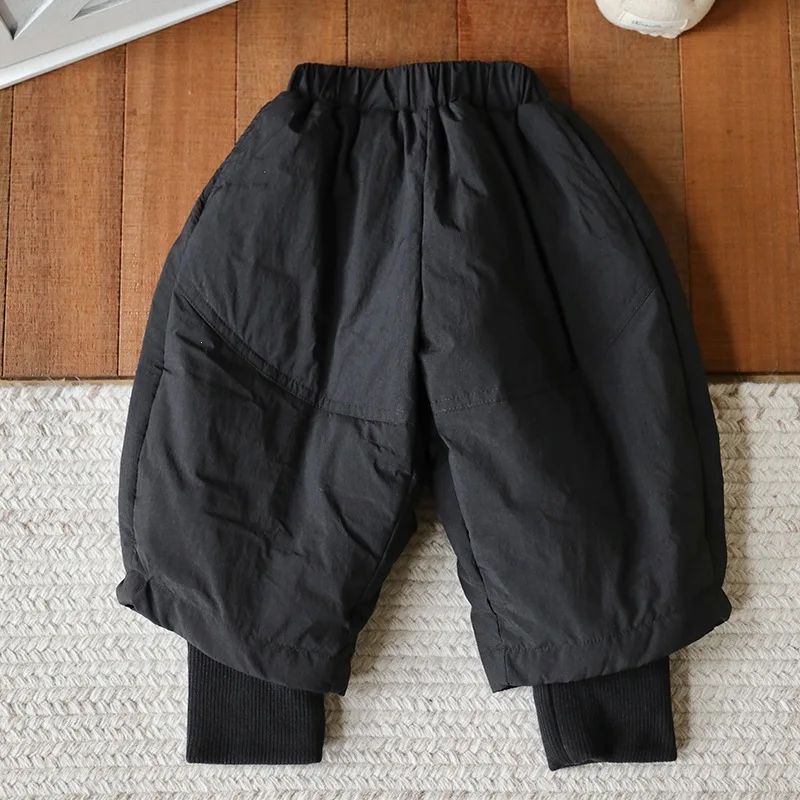 Down Pants, Foreign Style Medium and Small Children's Treasure Loose Warm and Windproof Outer Pants