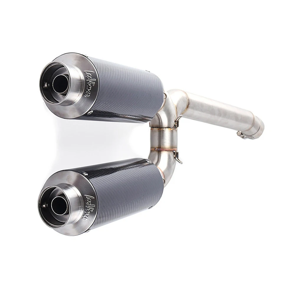 Motorcycle Slip On Carbon Fiber Exhaust Muffler Connecter Middle Pipe Full System For Yamaha FZ-6N FZ-6S FZ6 FZ6S FZ6N view 5