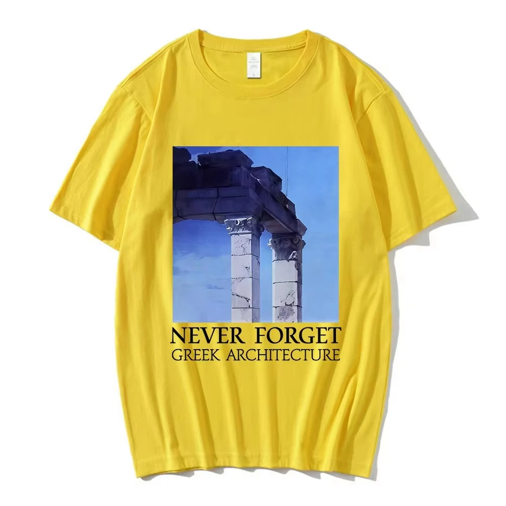2026 NEVER FORGET GREEK ARCHITECTURE T-Shirts für Männer und Frauen, übergroße, kurzärmelige T-Shirts mit Rundhalsausschnitt, Unisex-Mode, Streetwear-Tops – Detail 8