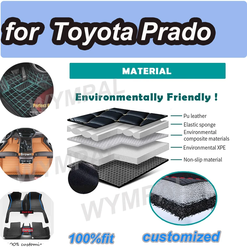 

РОСКОШНЫЕ для Toyota Prado 150 2020 2019 2018 2017 2016 2015 2014 автомобильные коврики аксессуары защитные детали для стайлинга авто ковры