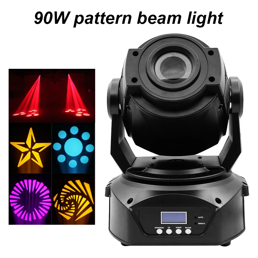 

Led MovingHead 90W Spotlight Stage Lighting Rhombus Mirror Gobo/Pattern Rotation Projector Support DMXController Professional DJ