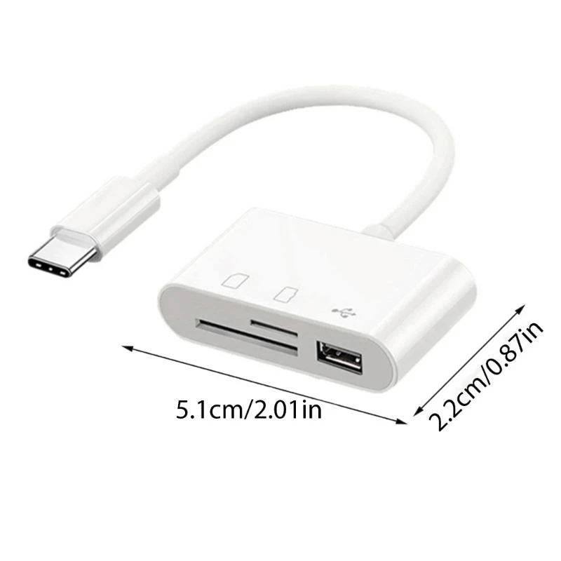 Leitor cartões C USB C USB compacta para o leitor cartões memória para uso do escritório viagem para disco flash