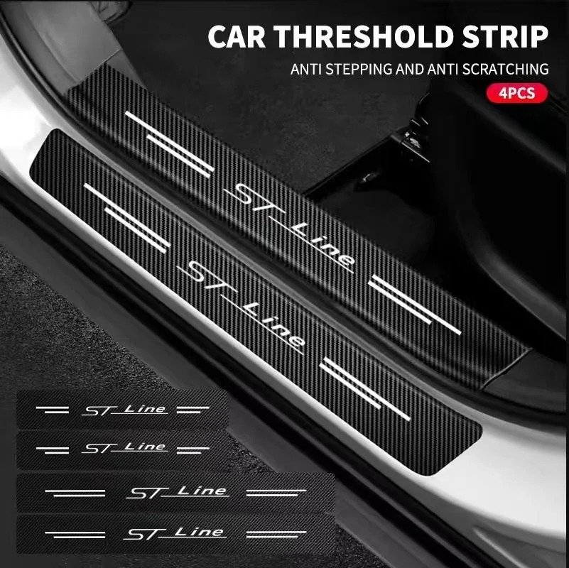Carbon Fiber Car Stickers Door Sill Protector Bumper Protection Tape For Ford Focus mk2 st Vignale / st-line f150