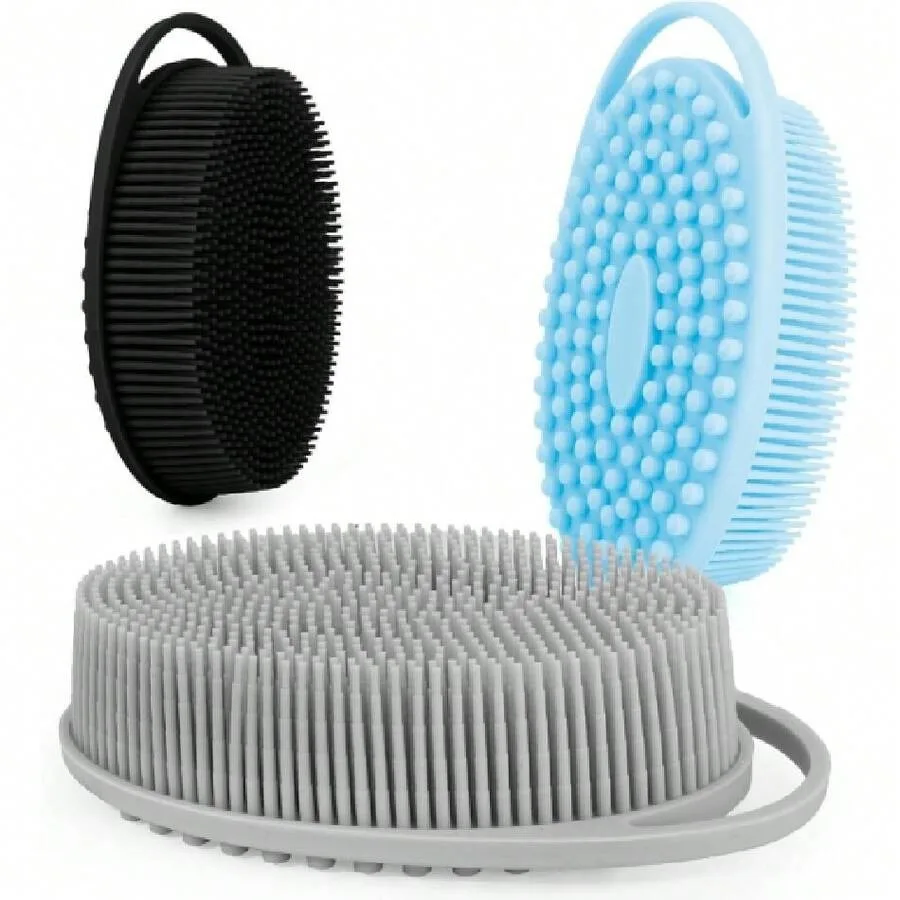 

【New style】Soft Silicone Bodcrubber 3 PCS Silicone Bodhower, Silicone Loofah 2 In 4 Bath And Shampoo Brush, Bodcrubber Shower C