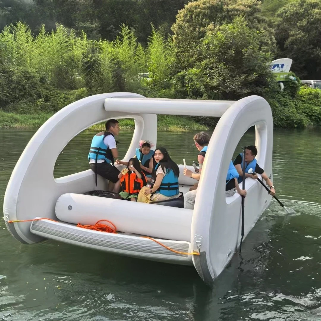 Solar Powered Electric Inflatable Yacht – Leisure & Party Boat with Motor, Eco-Friendly Inflatable Watercraft for Lake/Sea