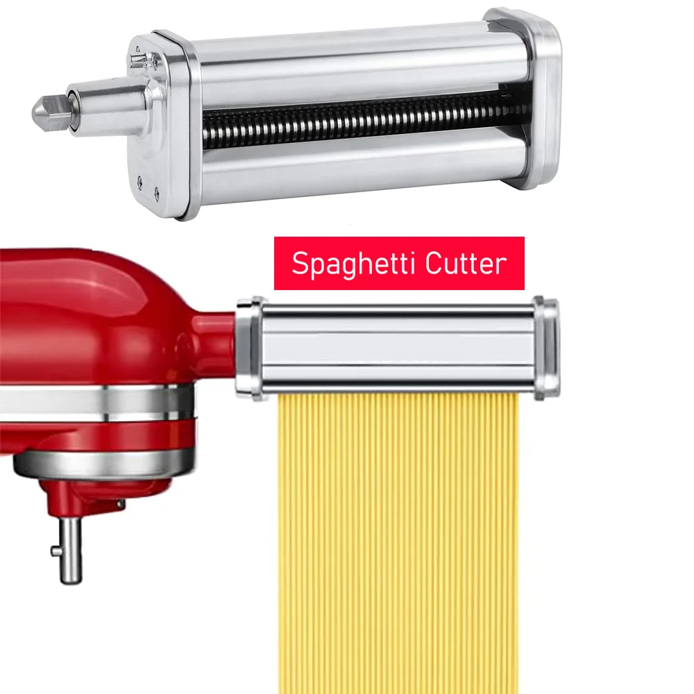 모든 주방 보조 스탠드 믹서용 스테인리스 스틸 파스타 메이커 부착물, 파스타 시트 롤러, 스파게티 커터, 페투치니 커터