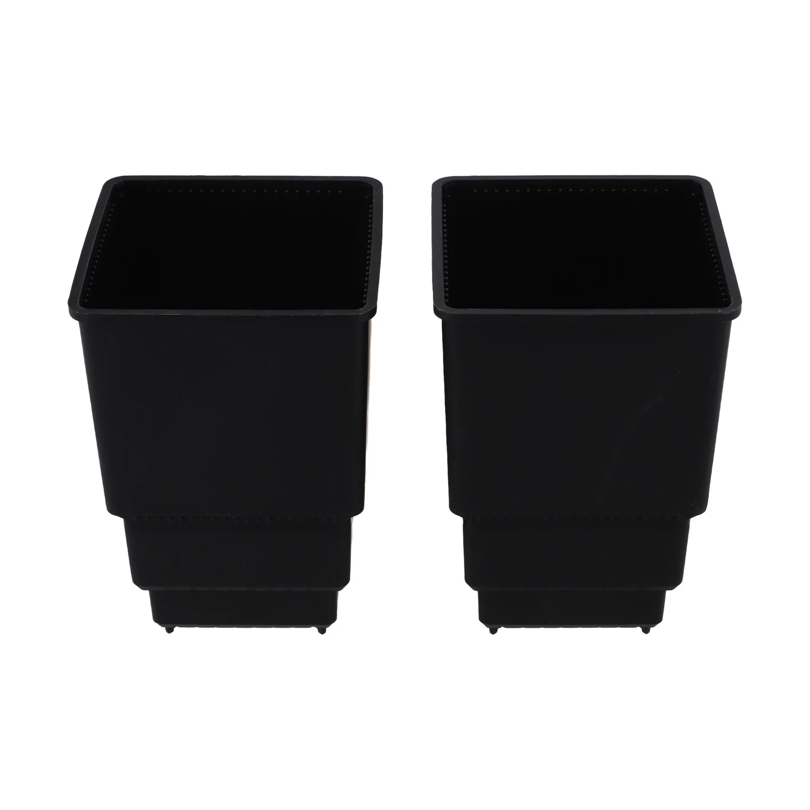 2pcs breathable square root control flowerpots plastic pots 8cm and 10cm inner diameter for healthy plant roots