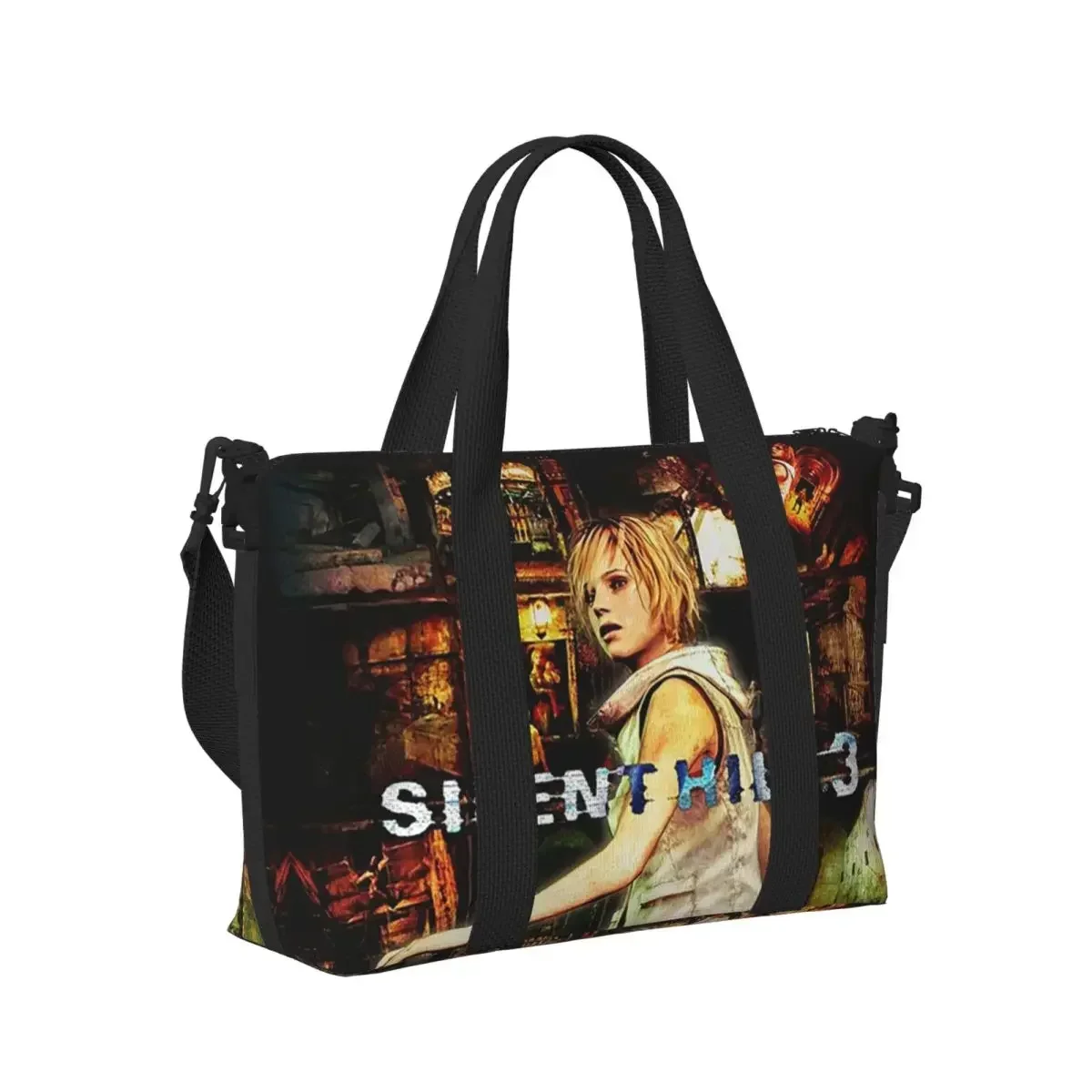 Silent HIll Heather Mason Artwork Beach Travel Bag Large Capacity Tote Bags for Gym Sport Women Shopping Duffle Shoulder Bag