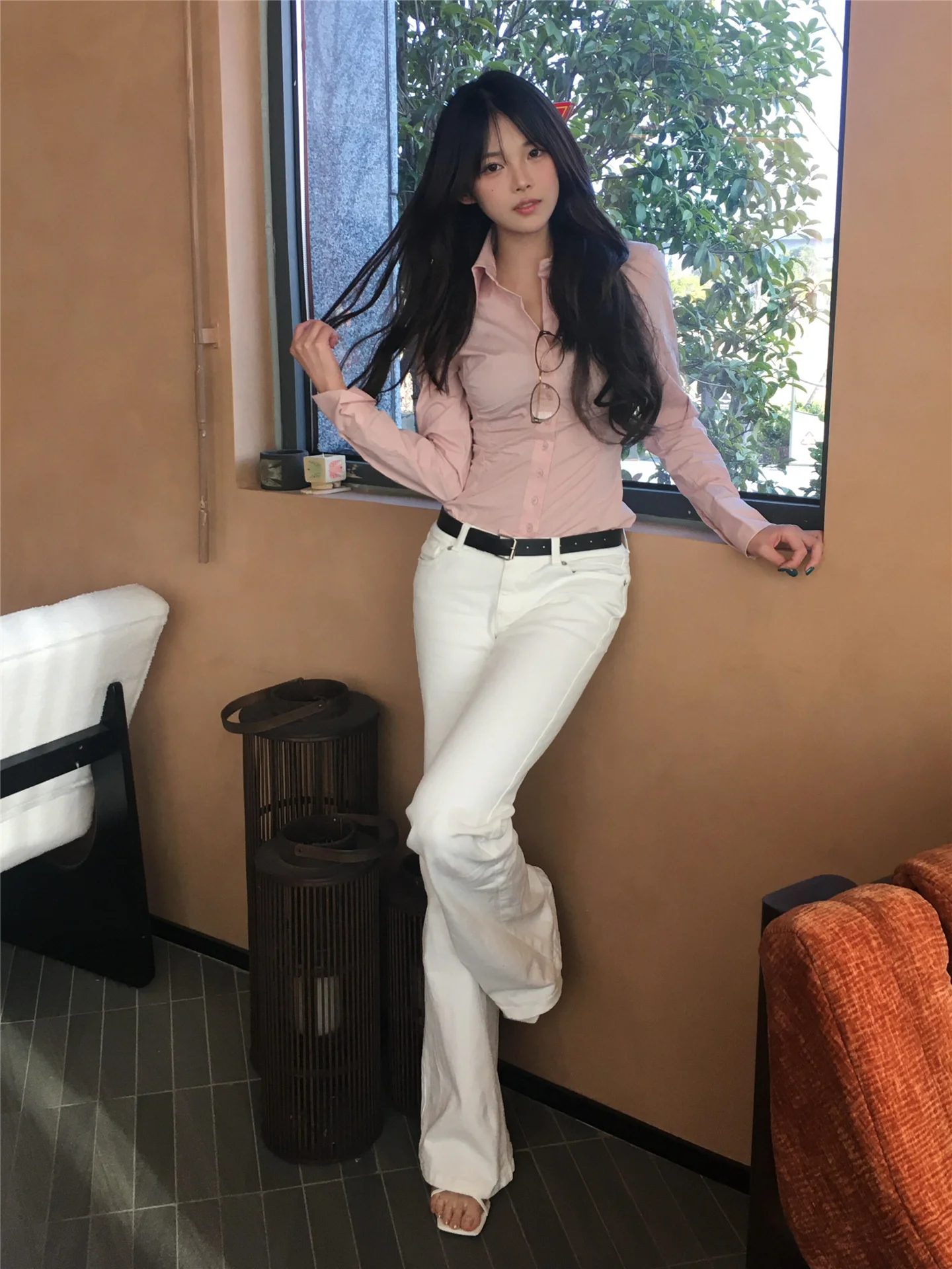 

Retro American Low Waist Bell Bottom Jeans Women's Slimming Tight Casual Pants Spring Fashionable Cotton Denim Skinnies