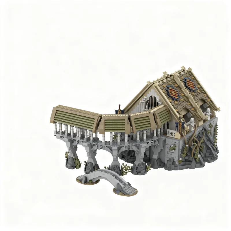 4880pcs MOC UCS Rivendell Elrond s House Model Building blocks Architecture DIY Kids Brick idea creative Christmas gift toys