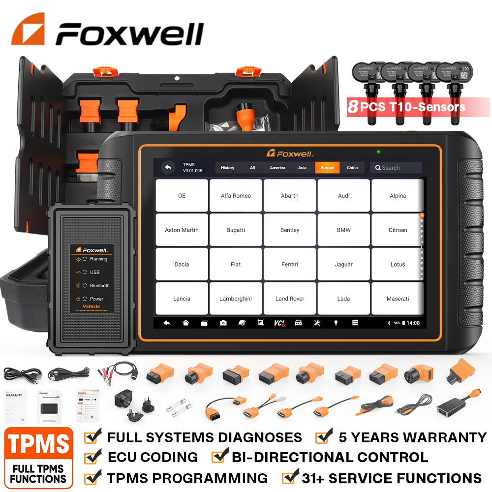 

Сканер FOXWELL GT75TS OBD2 Blutooth, двунаправленное тестирование, кодирование ЭБУ, TPMS, сервис, инструмент для диагностики автомобиля, инструменты для механической мастерской