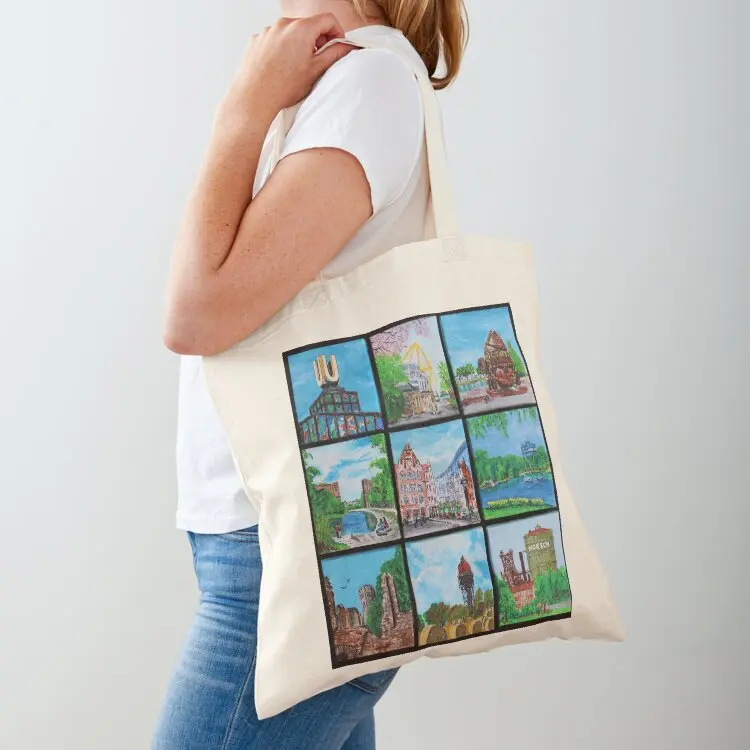 

Around the town hall Tote Bag Fabric bag cloth bag woman Canvas bags for women