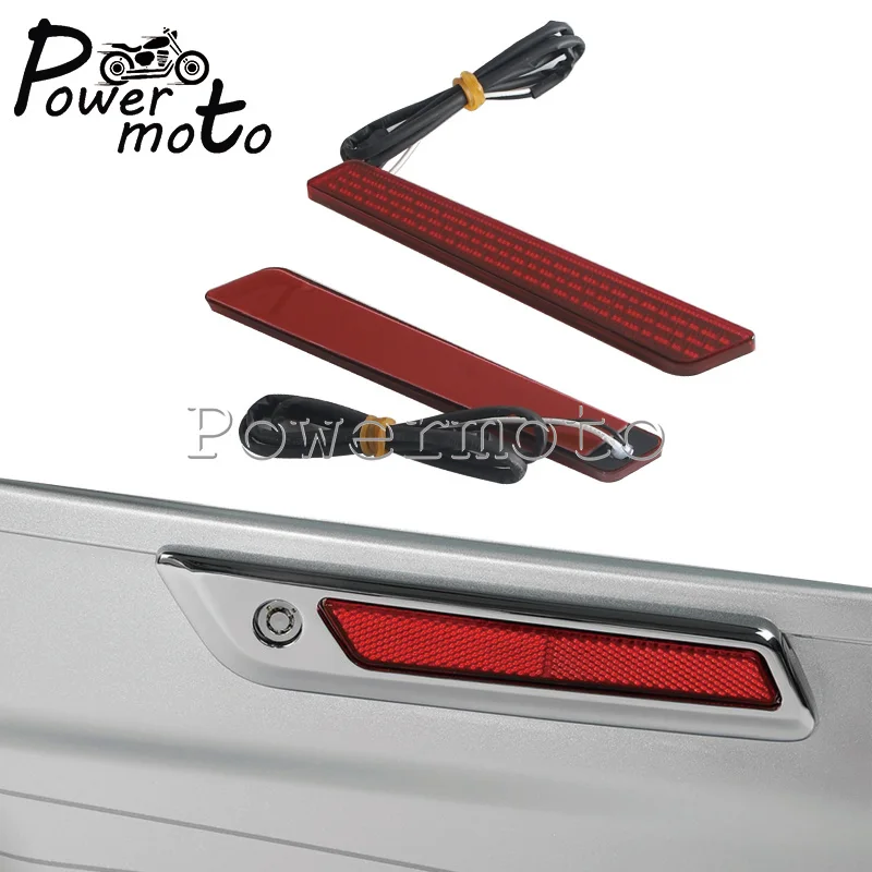 ABS Plastic Smoke Red Latch Cover Reflector Lamp Headlight Reflecting Design 1 Pair For Harley Touring Limited CVO 2014+