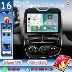 Android 16 For Renault Clio 4 BH98 KH98 2012 -2016 2K QLED Android Car Radio Multimedia Video Player GPS AI Voice CarPlay Stereo