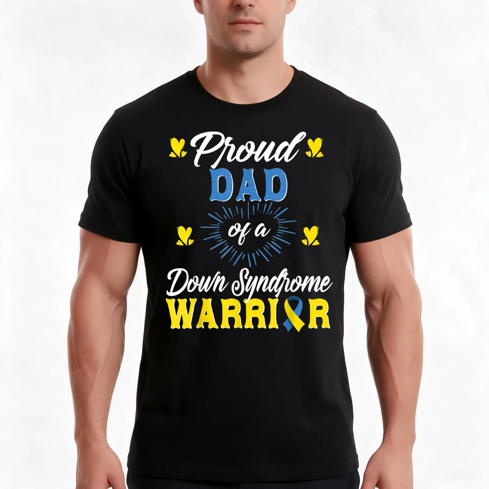 Proud Dad Of Down Syndrome Warrior Awareness Trisomy 21 T-Shirt Summer Casual Cotton Tee Oversized Streetwear Tops