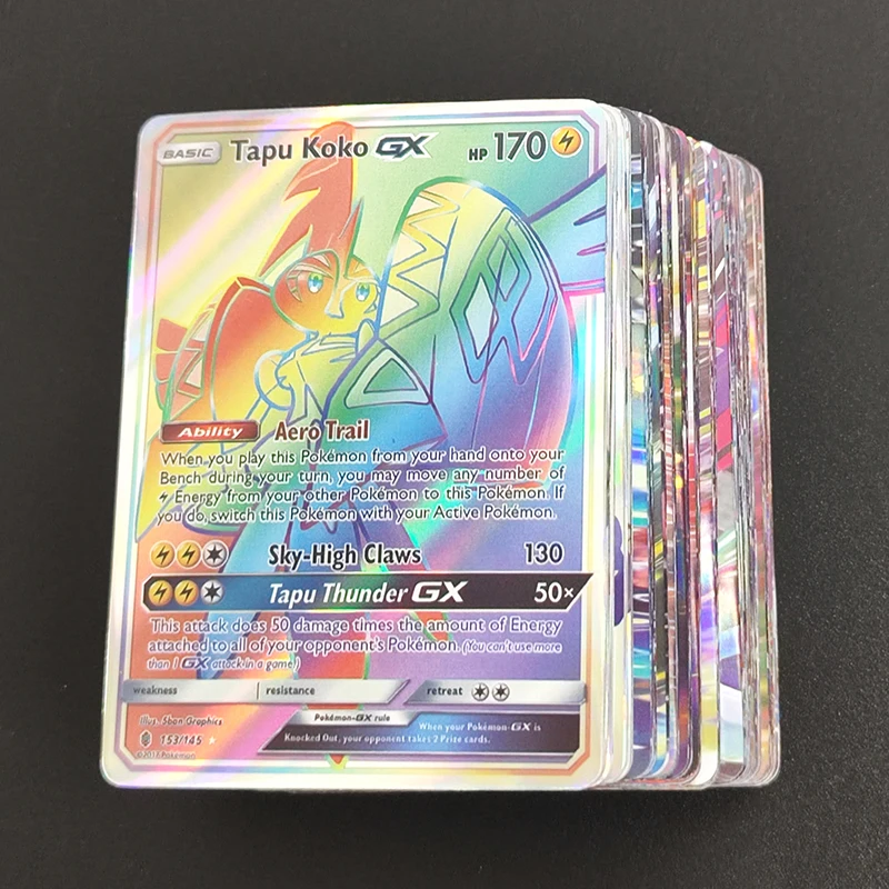 100PCS/Box DIY PTCG English Ho-Oh Charizard Delphox Kyogre Keldeo Kyurem Greninja Latias Celebi EX Hobby Collection Card Toy - Image 4