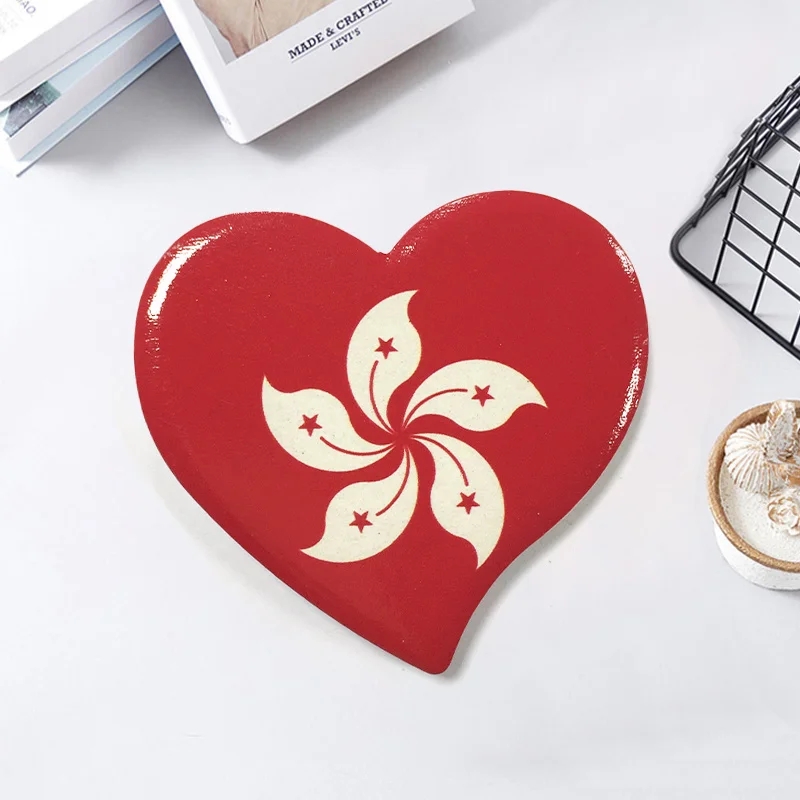 

Chinese Style Hong Kong Love Zone Flag Fridge Magnet Travel Souvenir Home Magnetic Decoration Collection Gift