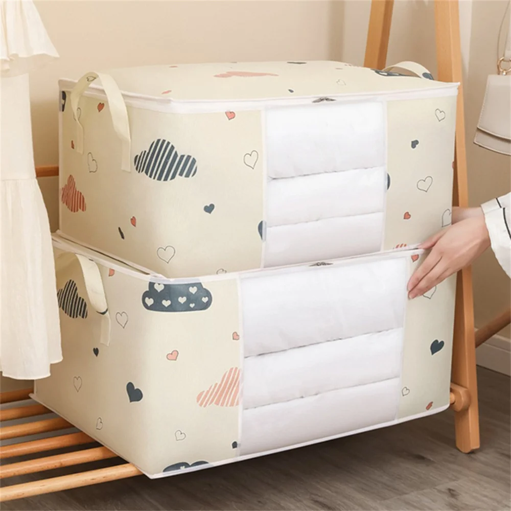 Quilt Clothes Storage Bag Big Capacity Duvet Blanket Sorting Bags Dustproof Closet Under-Bed Storage Moisture Proof Organizer