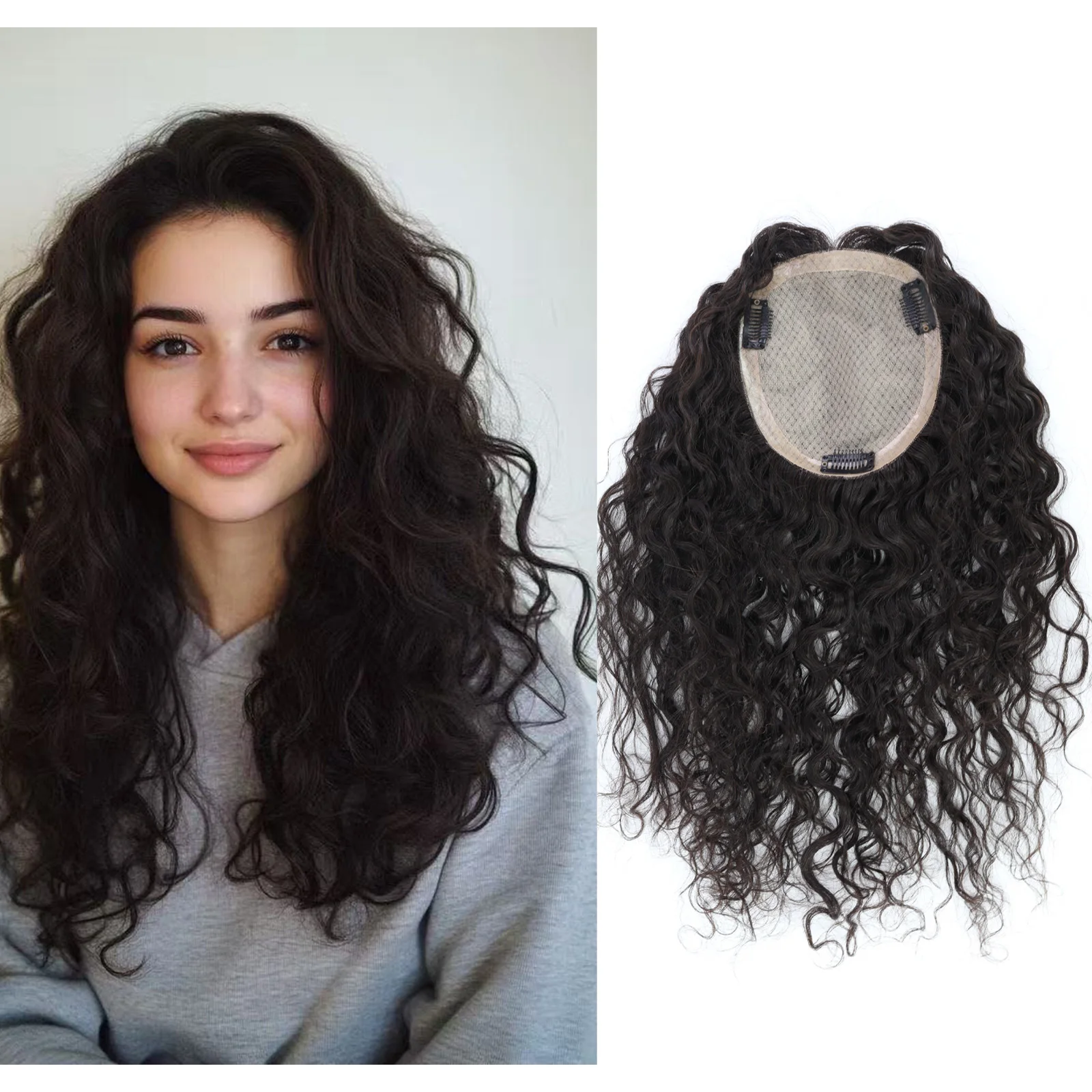 

Накладка для волос 13x15 см на шелковой основе, кудрявые натуральные волосы Remy, для естественного вида кожи головы, полностью ручная работа, густая линия роста волос, плотная основа, заметные узлы