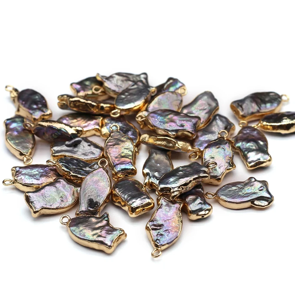 1pc 11x23mm Natürliche Süßwasser Perle Anhänger Fisch Form Barocke Perle Charms für Schmuck Machen DIY Halskette ohrringe Zubehör