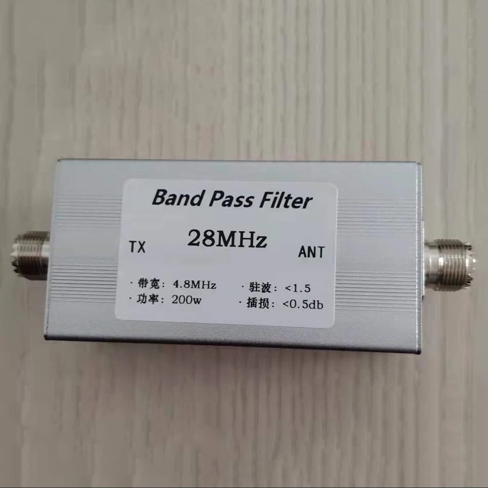 BPF-28-200W Bandpass Filter HF 28MHz Short Wave M Female Seat Narrowband BPF 10m Band High Isolation Bandpass Filter