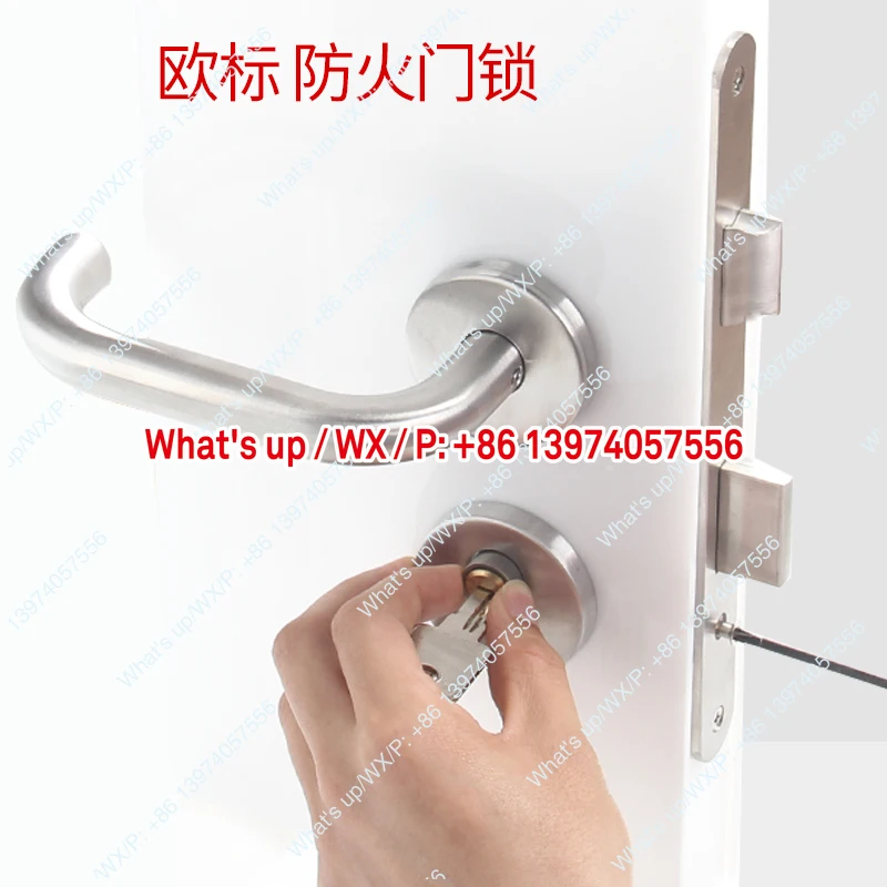 Stainless steel fire door lock full set of 55 European standard 6072 fire door  split  double-sided  hospital