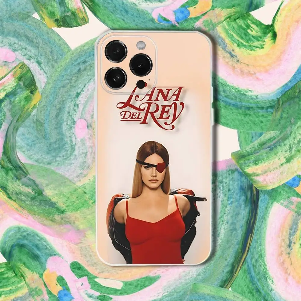 حافظة هاتف Singer L-Lana Del R-Rey لهاتف iPhone 16,15,14,13,12,11 Plus,Pro,Max,XR,XS,Plus,E,SE4,Mini غطاء شفاف