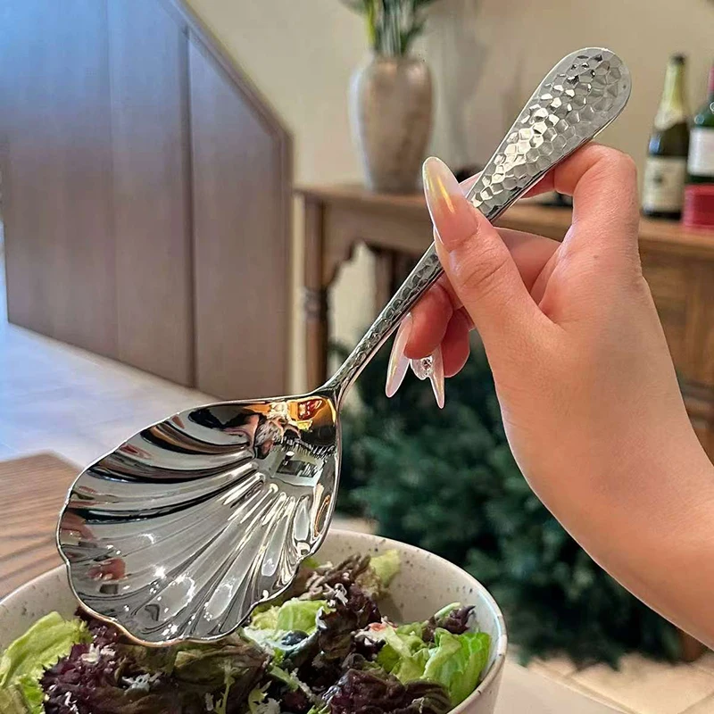

Elegant Long Handled Stainless Steel Spoon in Net Red Golden for Stirring & Dining; Practical Kitchen Gadget