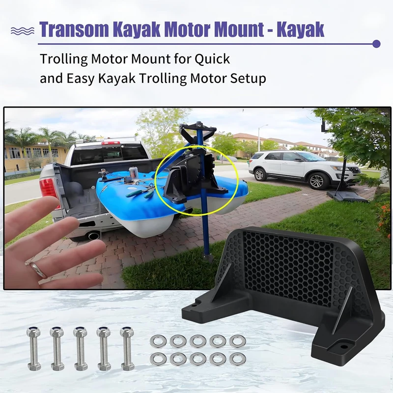 Trolling Motor Bracket Easy Setup Compatible with Pelican Catch Kayak Series | Catch Mode 110 (MI11) For Electric And Gas Motors