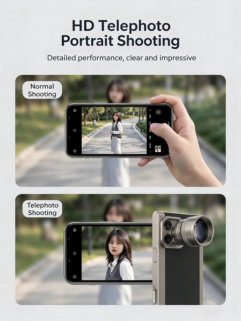 2X Optical Zoom Phone Telephoto Lens Multi-layer Coating Aircraft-grade Aluminum Alloy Universal Camera Lens for Vlog Travel